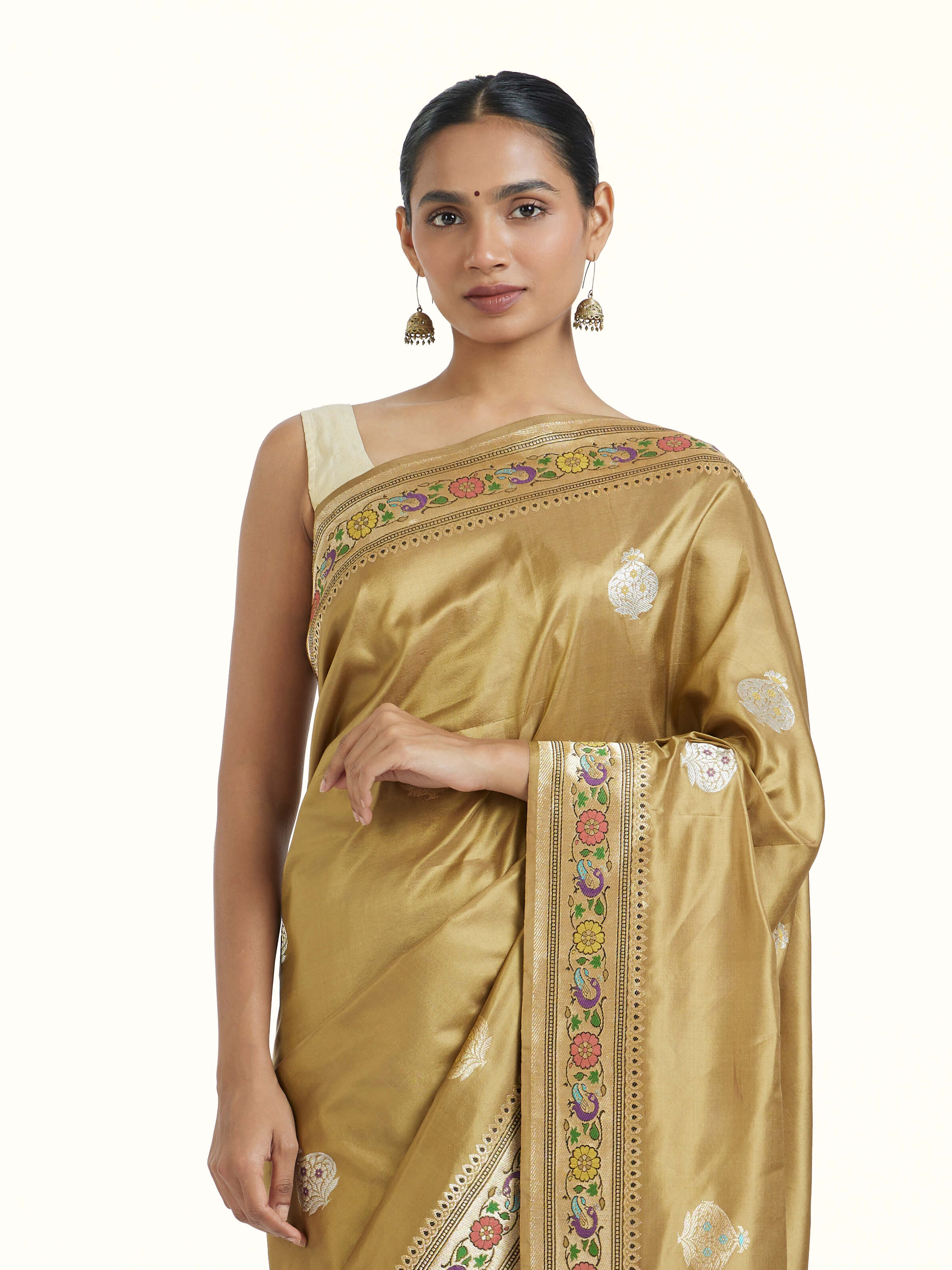 Green Ashavali Brocade Silk Saree