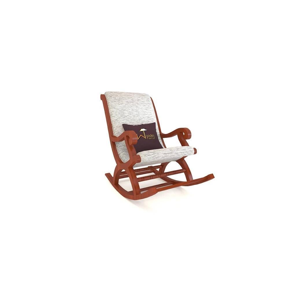 Teree Solid Wood Rocking Chair in Grey Colour