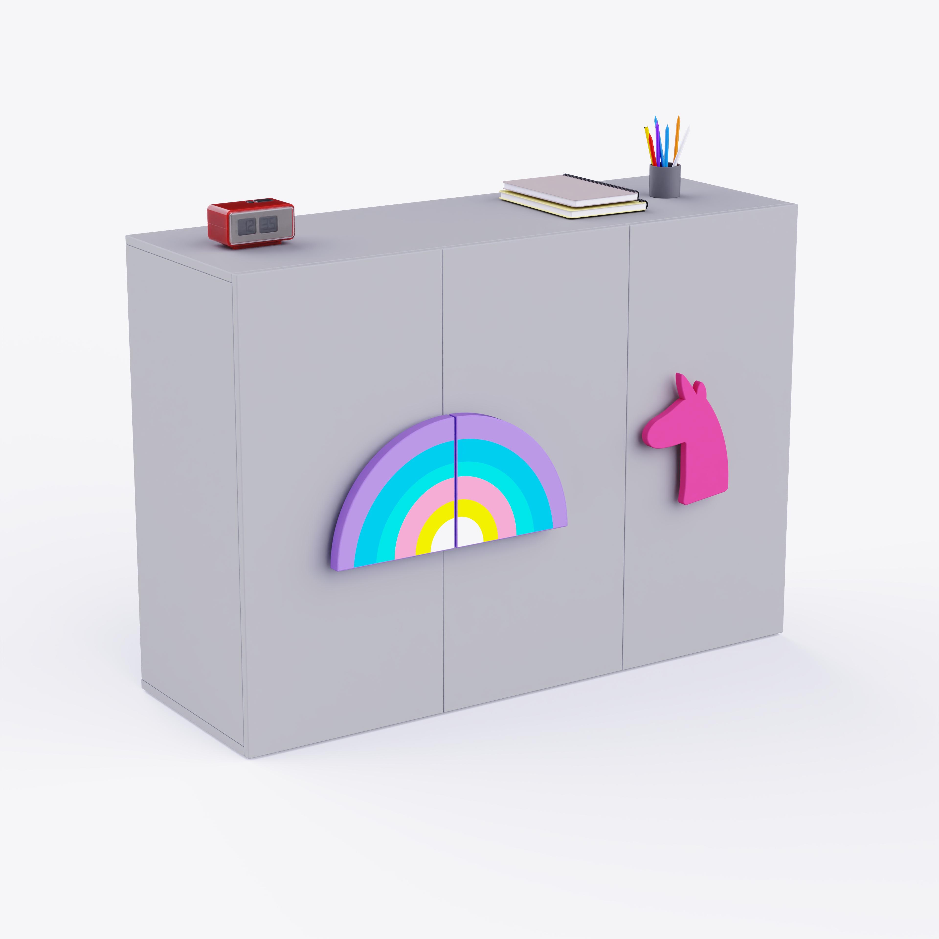 Unicorn'S Playground Cabinet Storage In Light Grey Colour