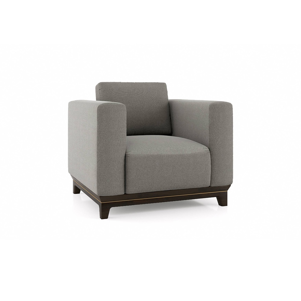 Taarkashi 1 Seater Fabric Sofa (Gainsboro Grey)