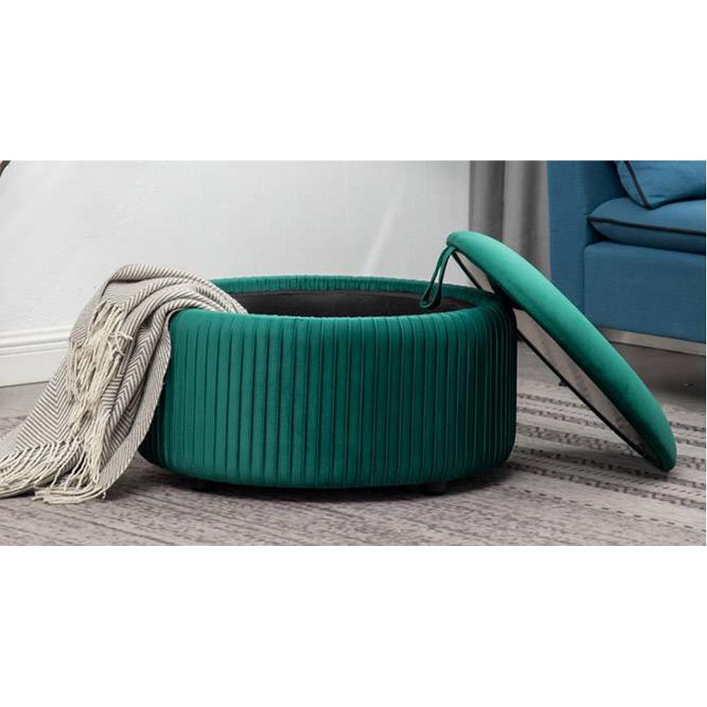 Loofy Ottoman with Strage Color in Green