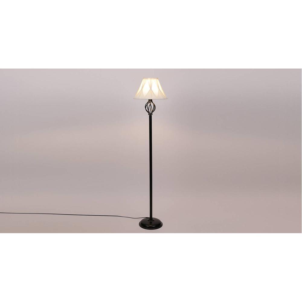 Ashanti Black Cotton Shade Floor Lamp