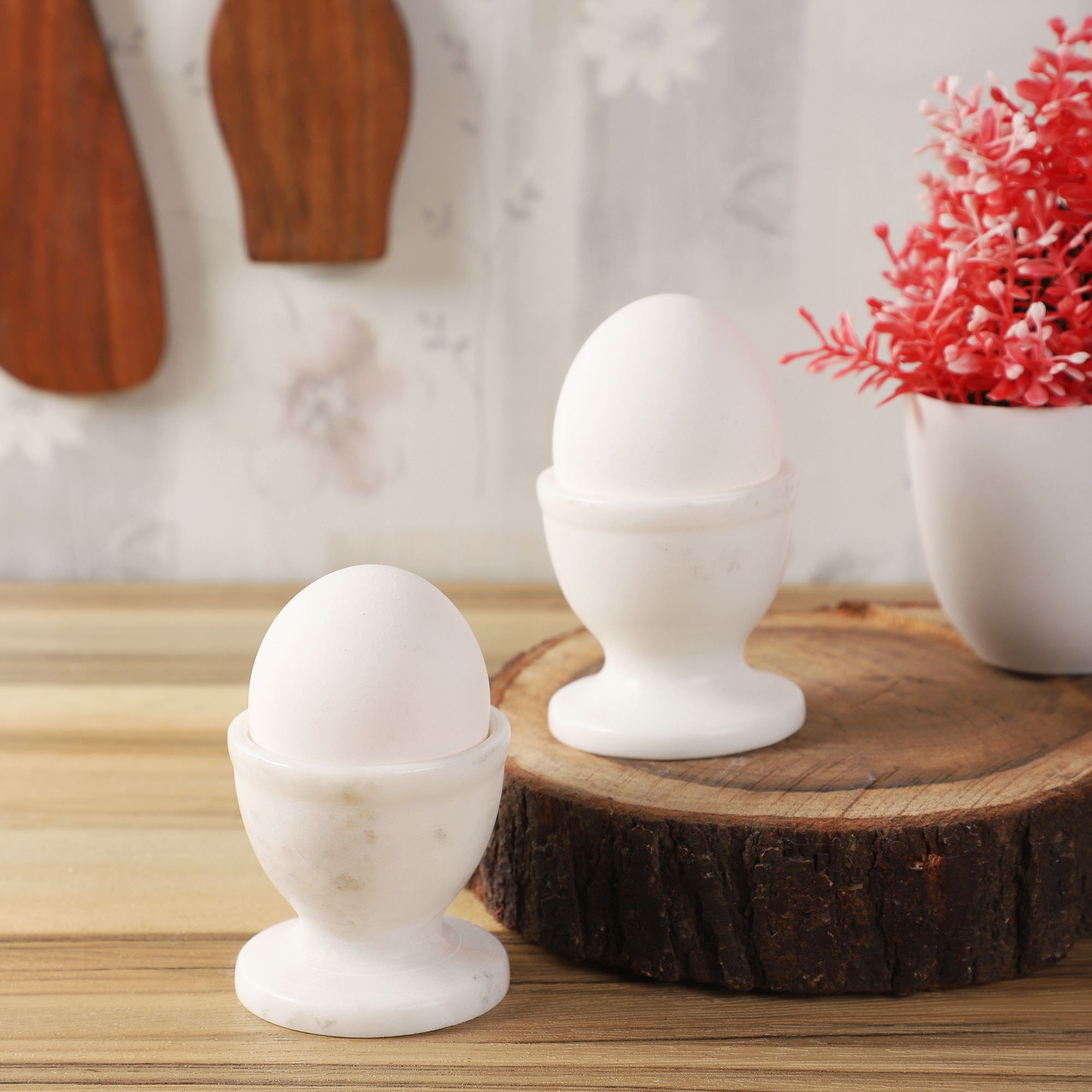 Opulent Marble Egg Vault set of 2