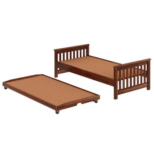 Monarch Solid Wood Solid Trundle Bed in Teak Finish