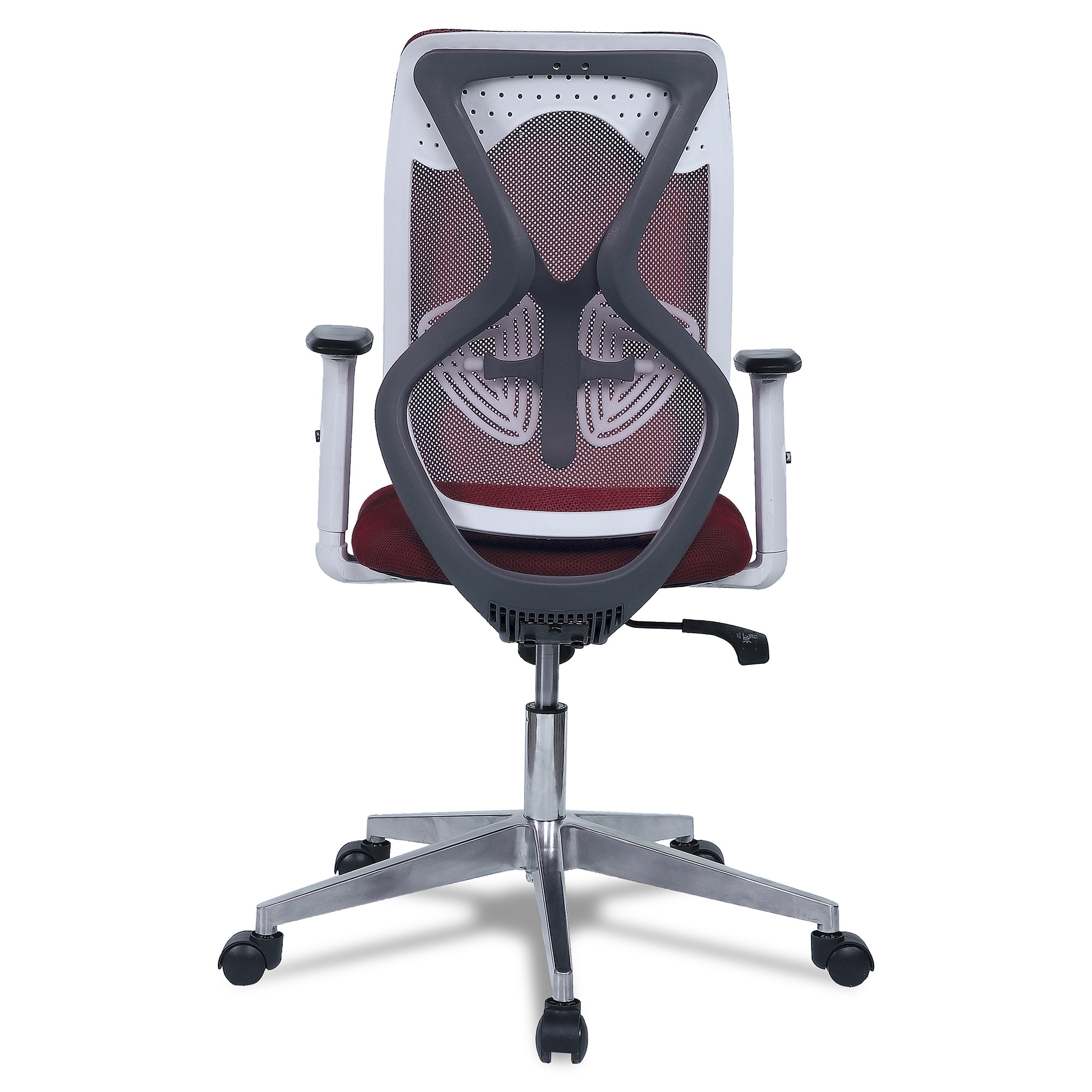 Wiwngas Mid Back Ergonomic Chair in Maroon Colour