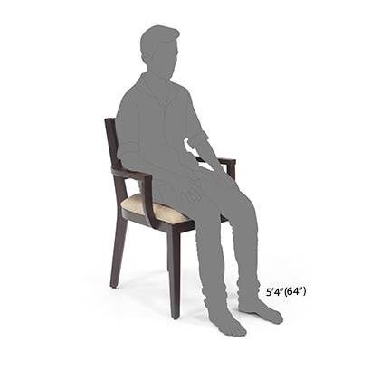 Aurelio Solid Wood Study Chair in Macadamia Brown Hopsack Weave Colour with Mahogany Finish