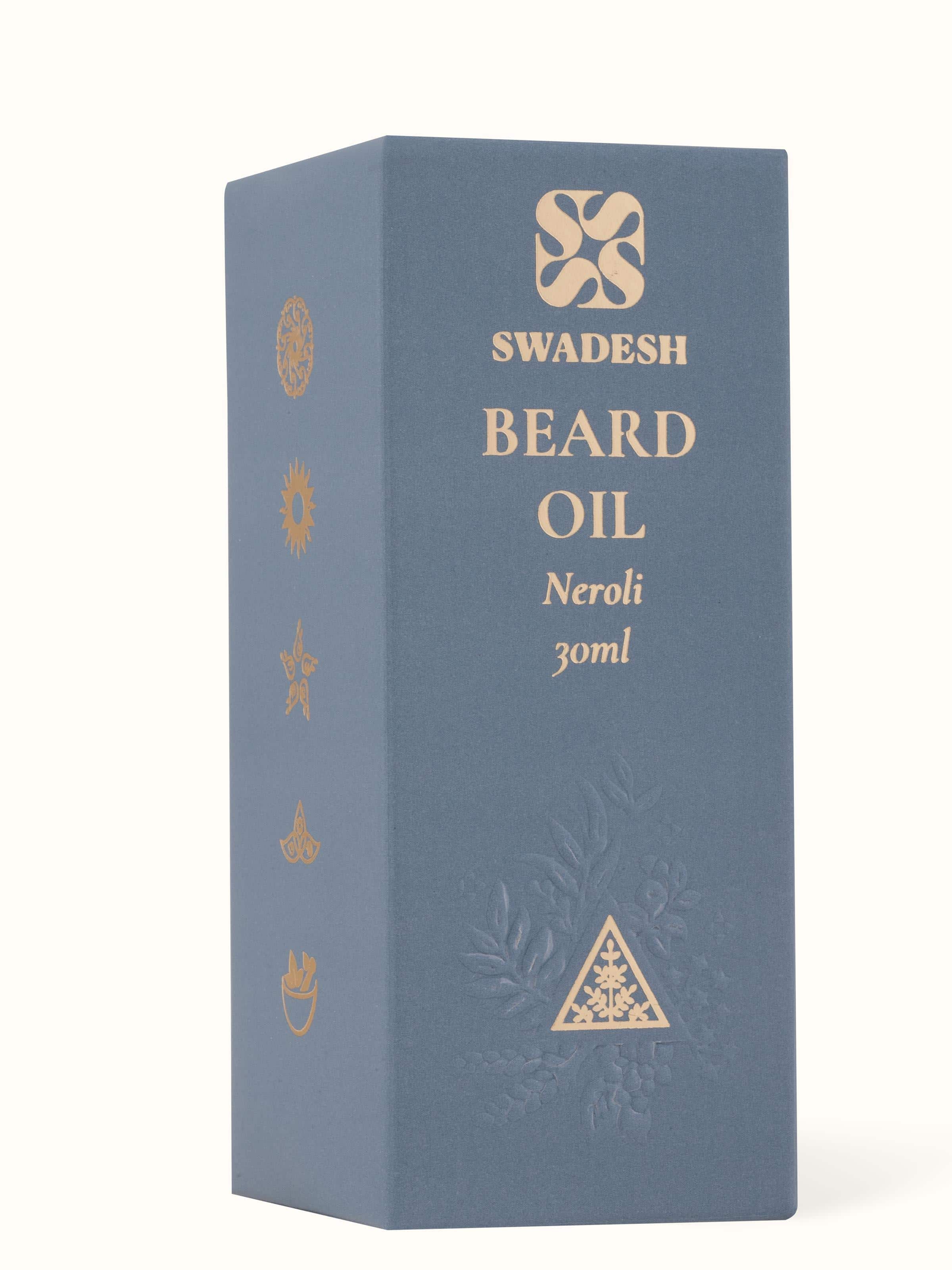 Top view of Beard Oil Neroli showcasing the cap design and bottle opening