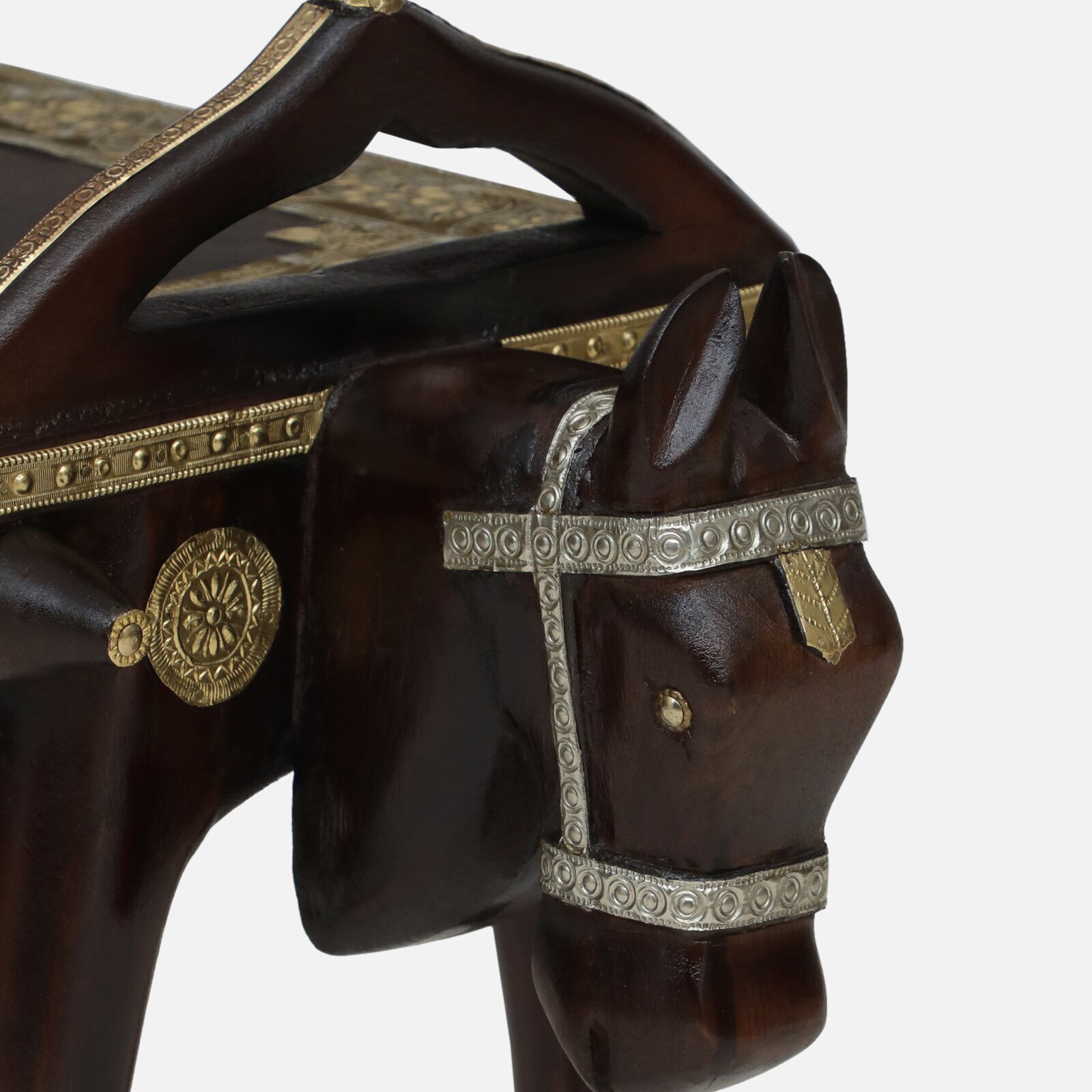 Rohe Mango Wood Side Table In Walnut Finish