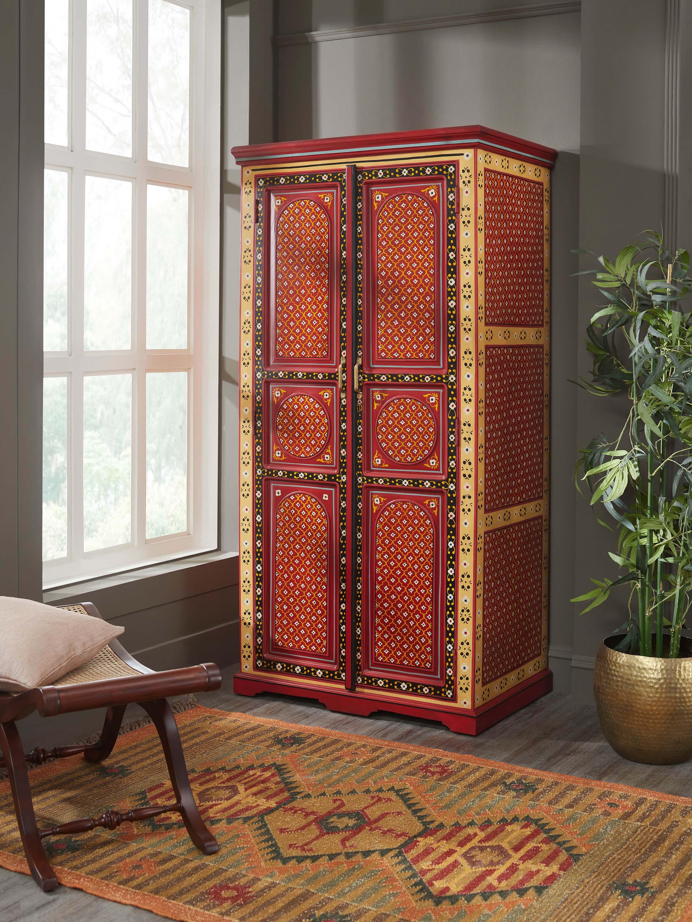 Lifestyle shot of wood console table in modern home setting – Indian artisanal furniture