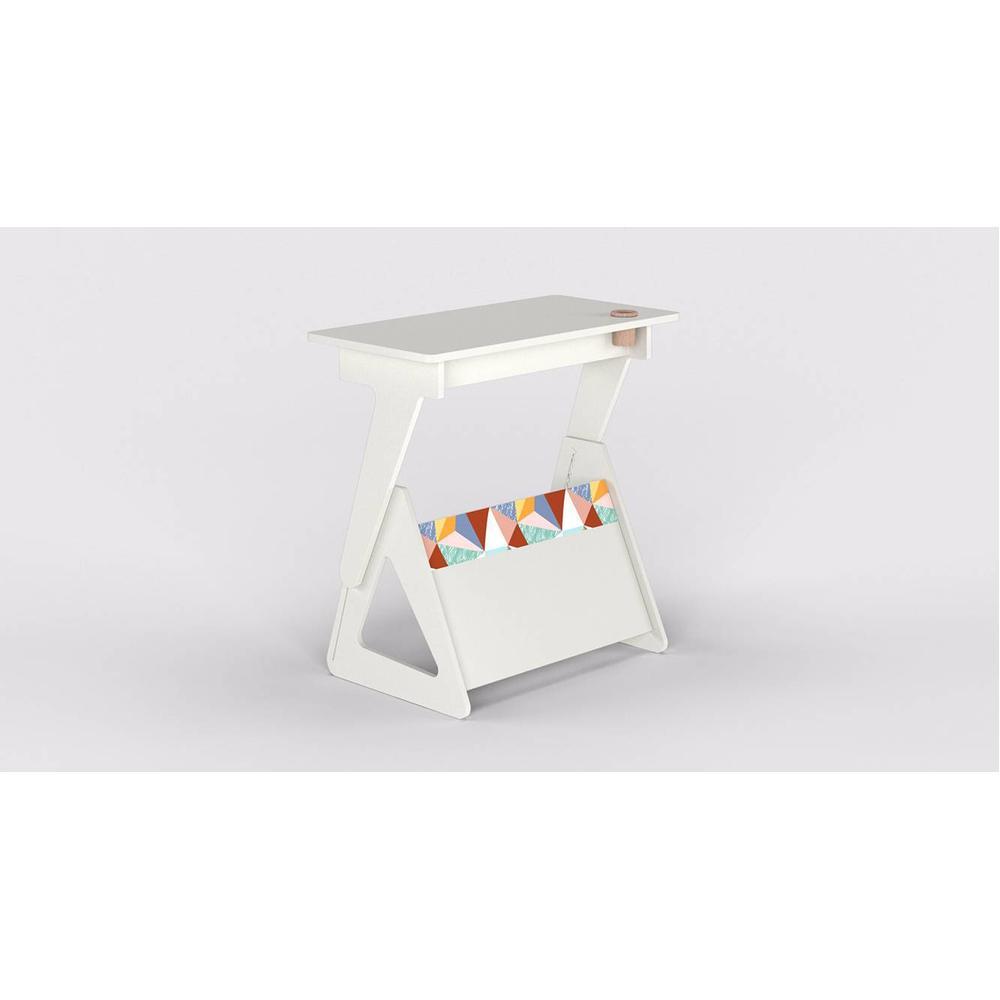 Height Adjustable Growing Up Table - White-Kids