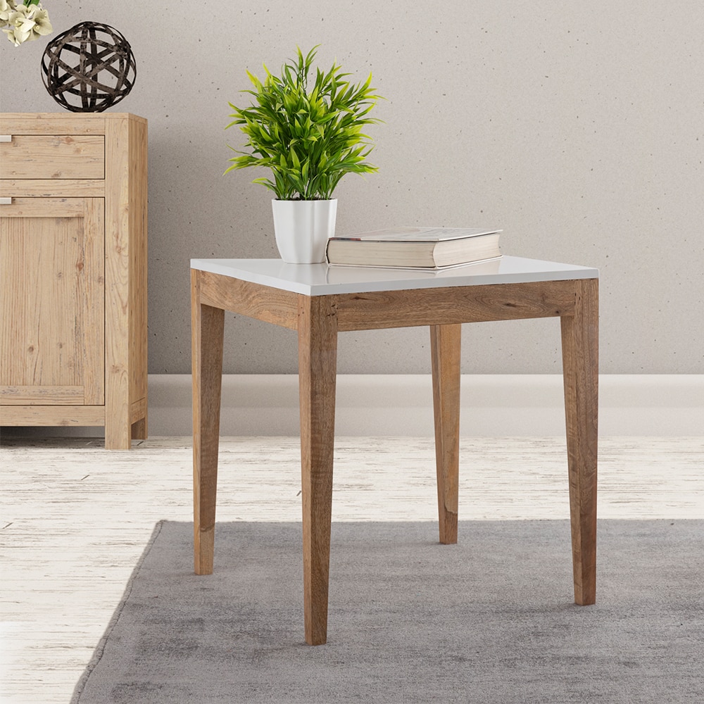 Metalsmith Elegant Side Table – Solid Wood, Walnut Finish (Medium) - Metalsmith