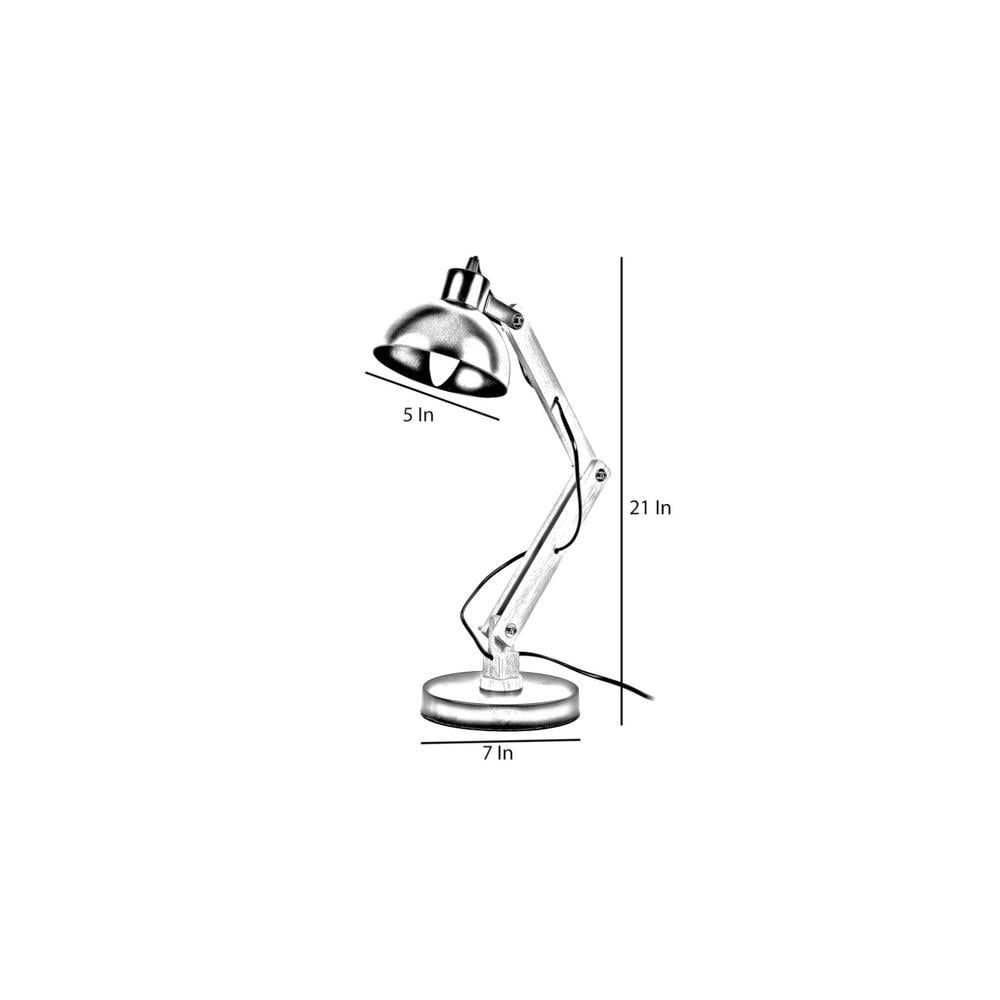 Modern Nordic Wood and Metal Study Lamp With Black Base