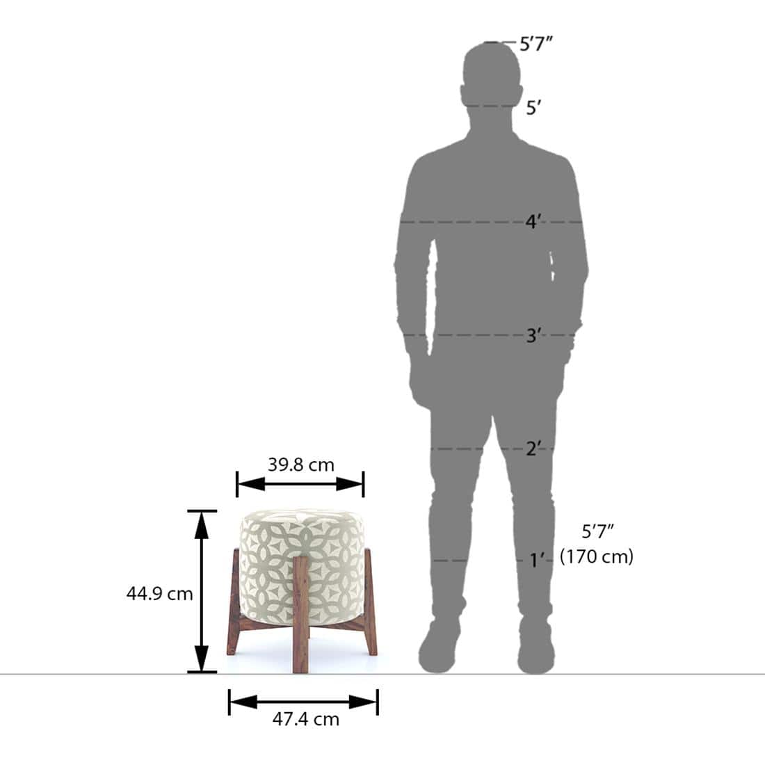 Nicole Stool in Grey Lattice Colour