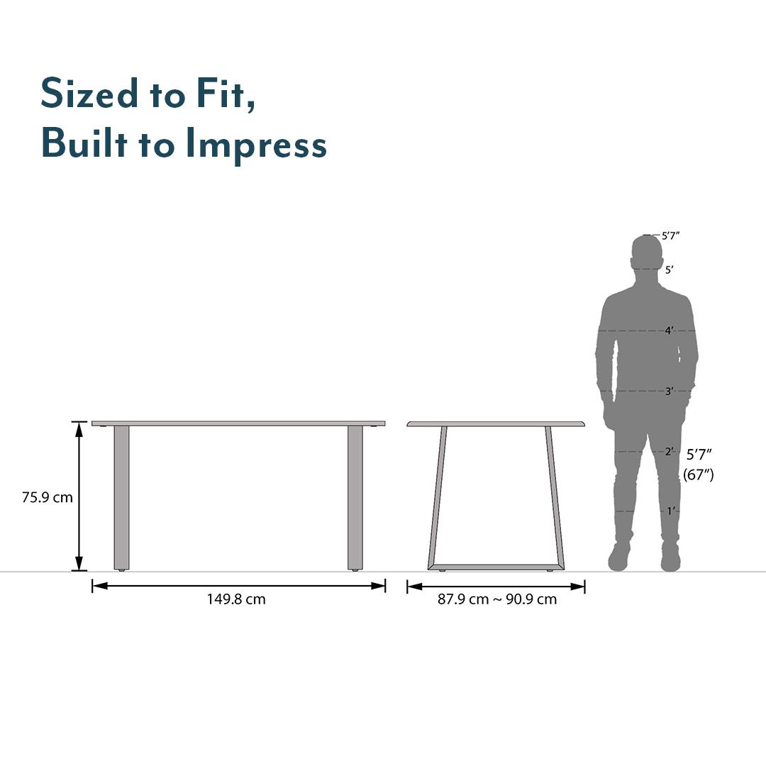 Aquila Live Edge Solid Wood 6 Seater Dining Table In Teak Finish