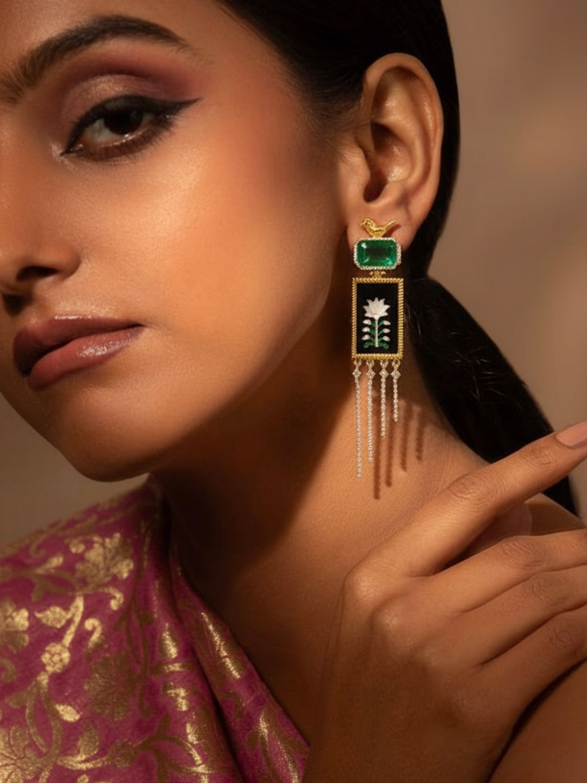 Parchinkari Silver Drop Earrings