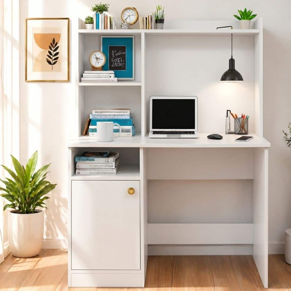 Spydercraft Indus Modern Study Table in White Finish - Spydercraft