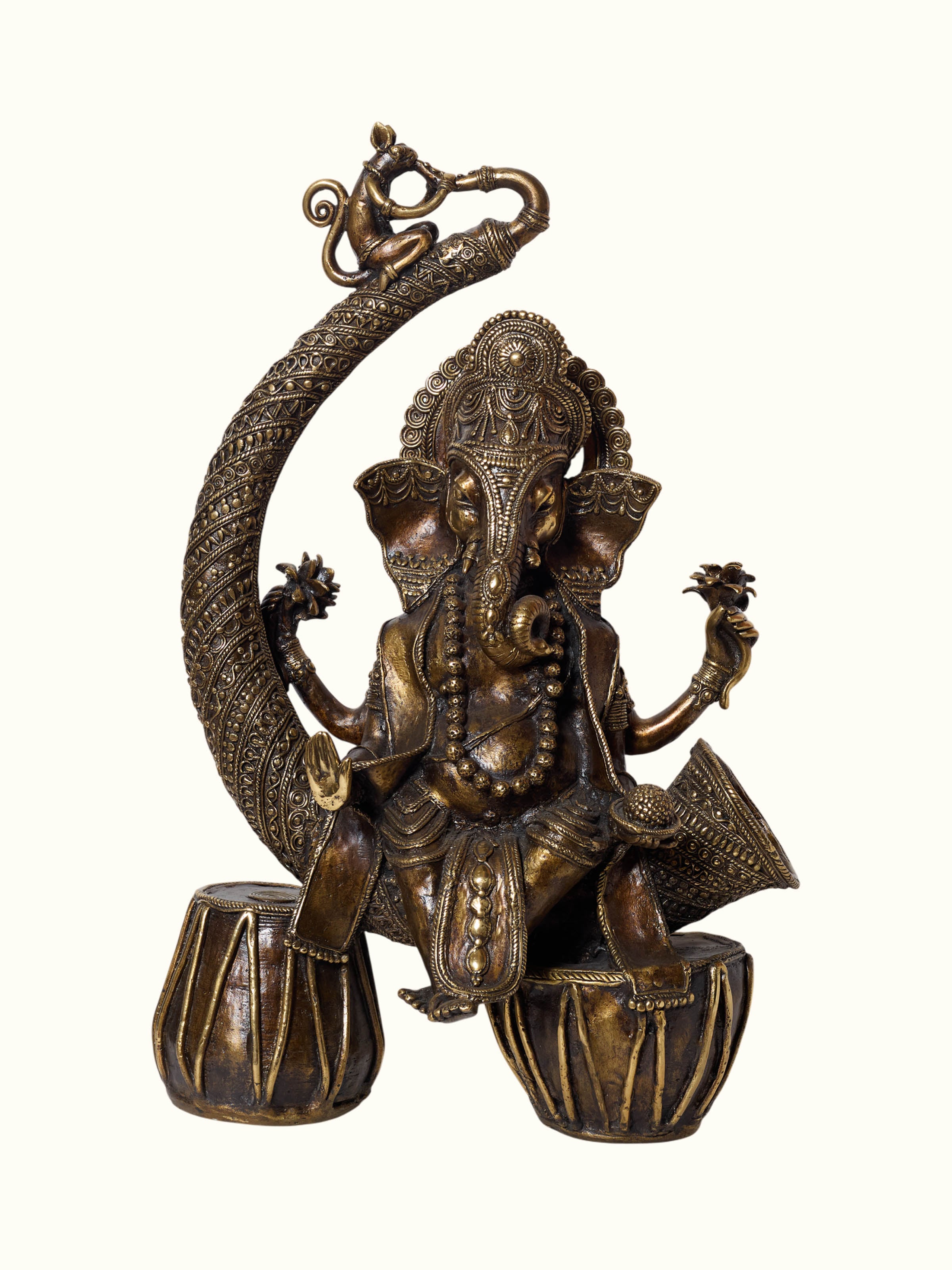 Dhokra Ganesha Tabla Brass Idol