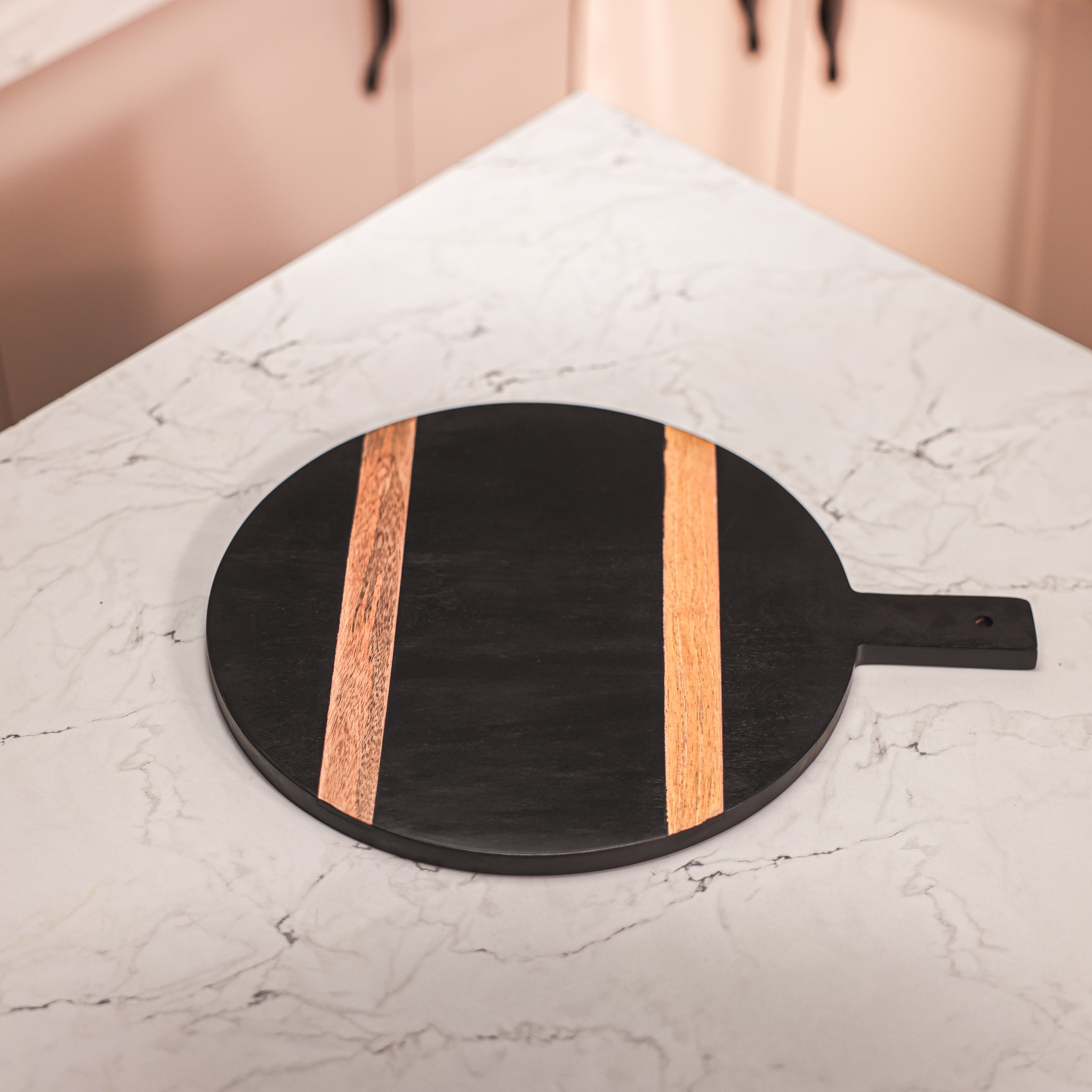 Ireka Home Stripe a Pose Wooden Serving Board with Enamel