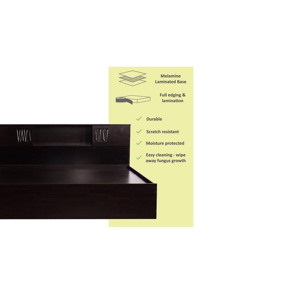 Horae Solid Wood King Size Drawer Storage Bed In Melamine Finish