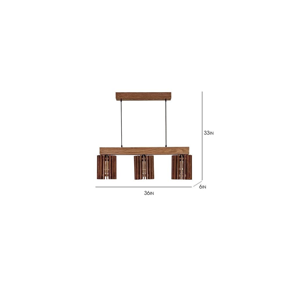 Ventus Brown Solid Wood Cluster Hanging Light