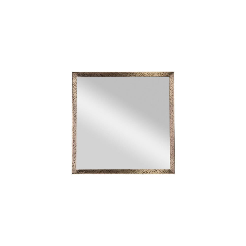 Vintage Etched Engraved Stainless Steel Wall Mirror