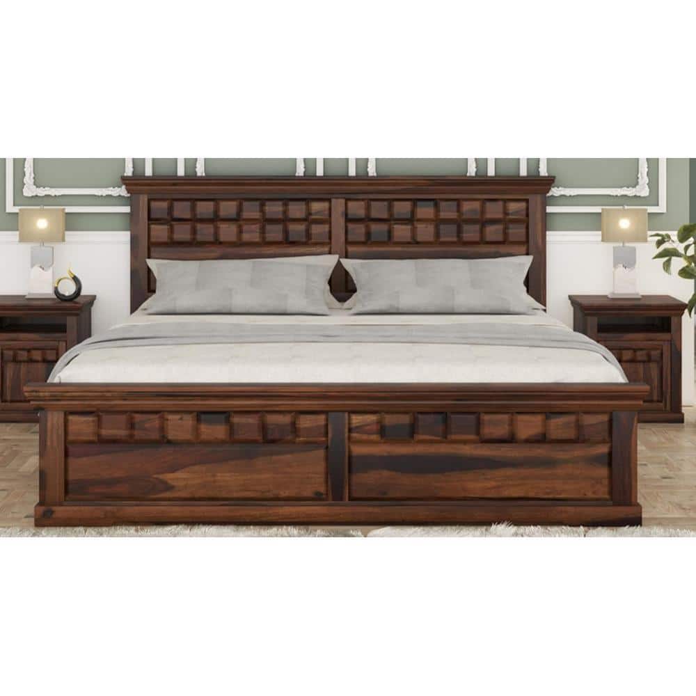 PRASHIV Sheesham Wood King Size Bed Box Storage Storage Provincial Teak Finish (72 x 78 inches)
