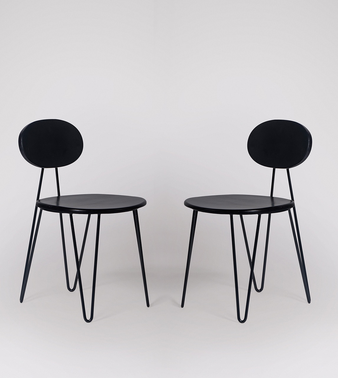 Yoyo Solid Wood Dining Chair In Black  Finish