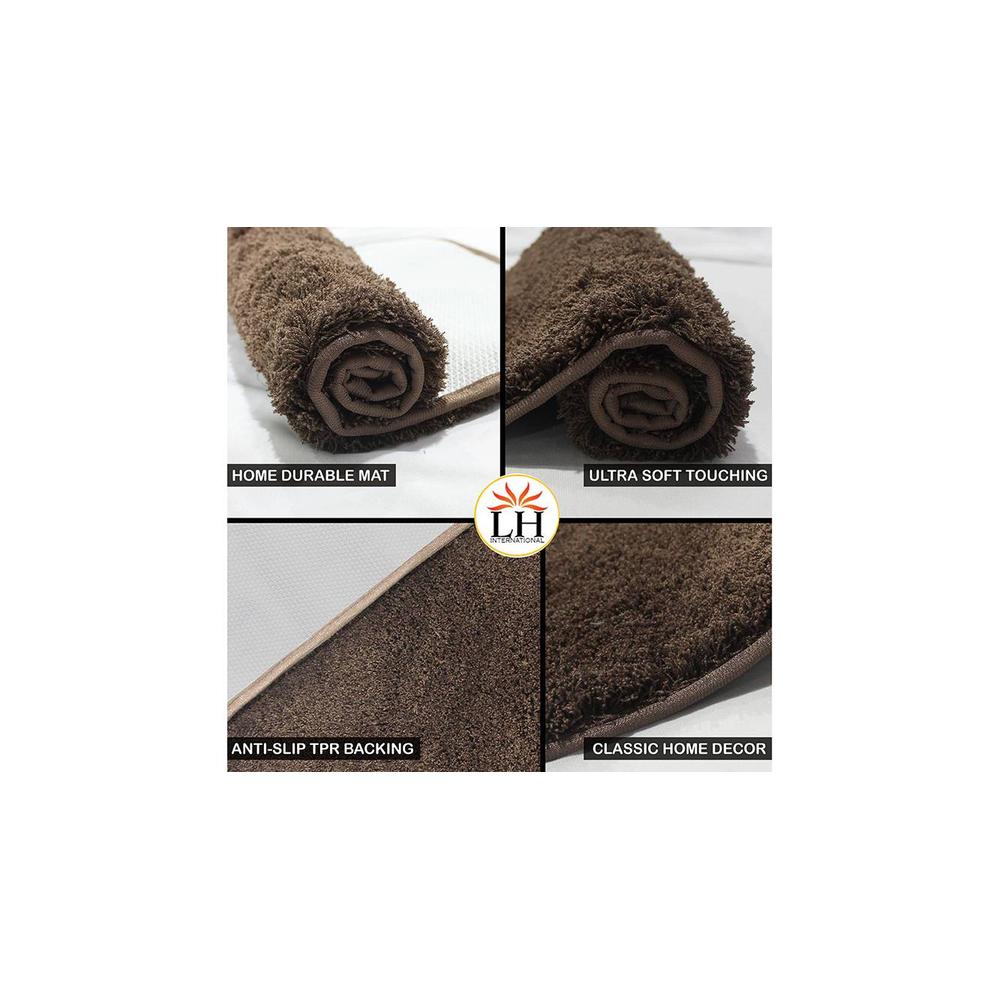 Gwendolyn Brown Solid Natural Fiber 24x16 inches Anti-Skid Bath Mat