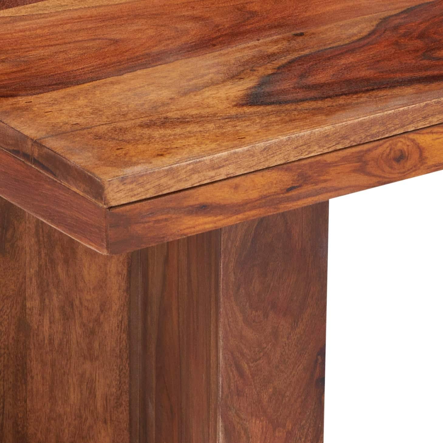 Kassel Sheesham Wood Contemporary Rectangle Coffee Table In Natural Teak Finish