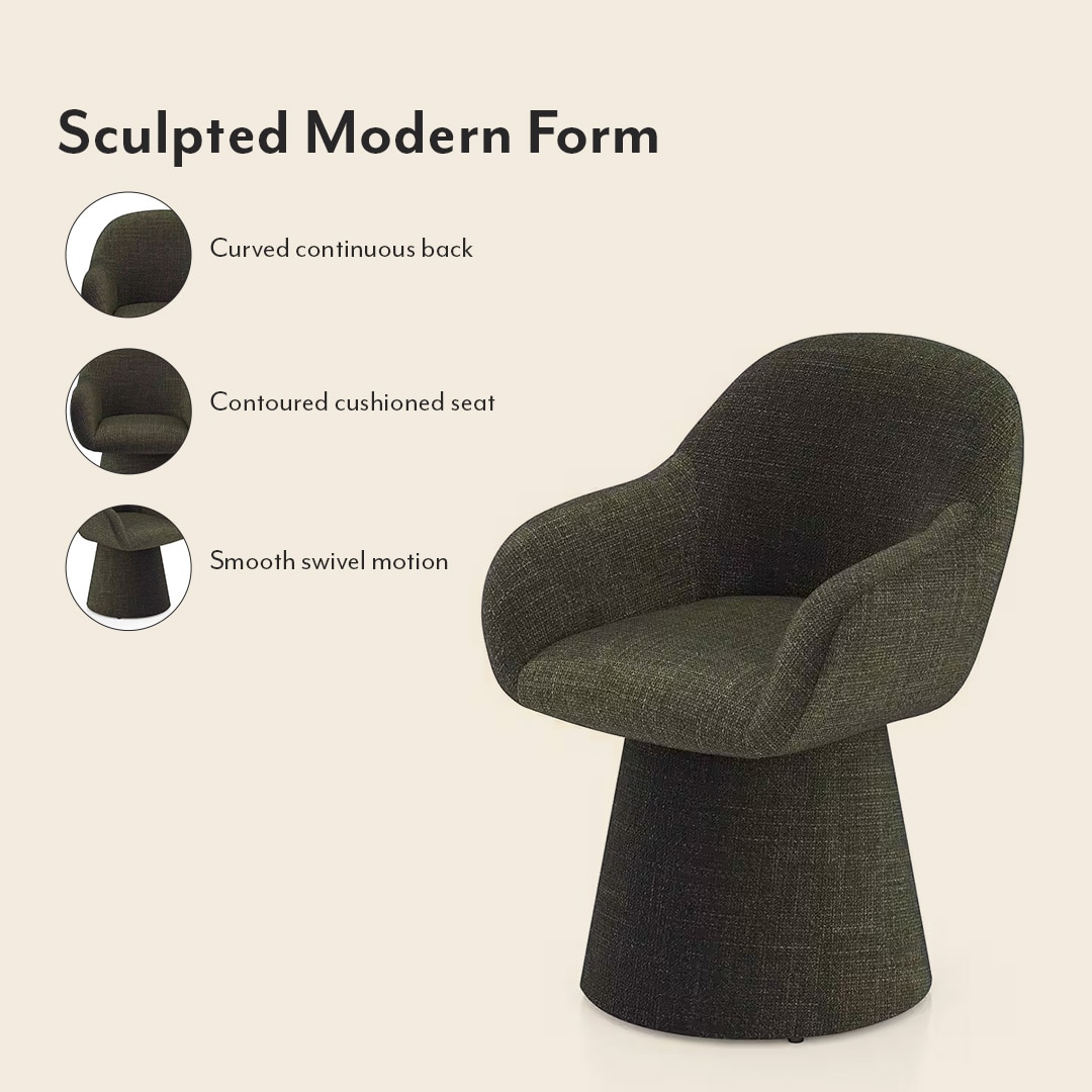 Selene Upholstered Accent Chair In Cedar Green Fabric