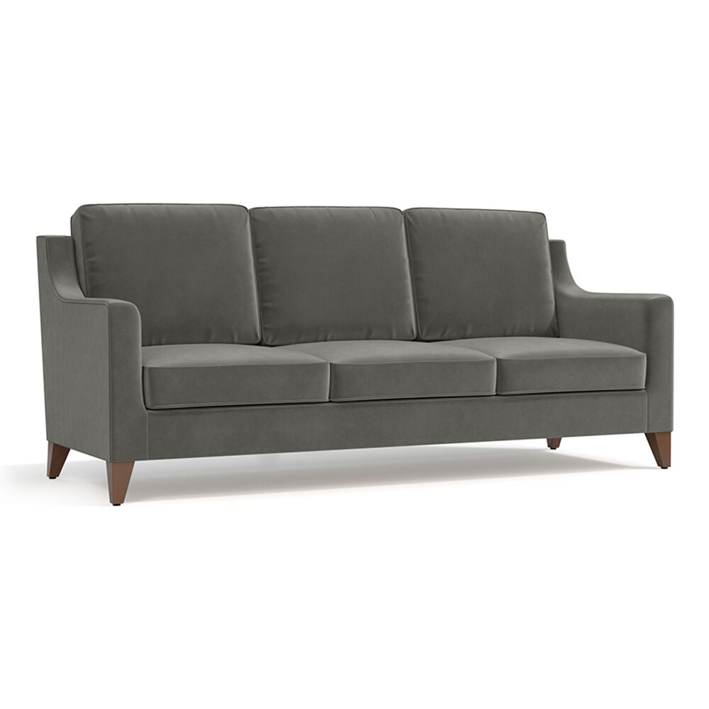 Abbey Sofa Set (Colour : Ash Grey Velvet, Cushion : Hard, Seater : 3+1+1)
