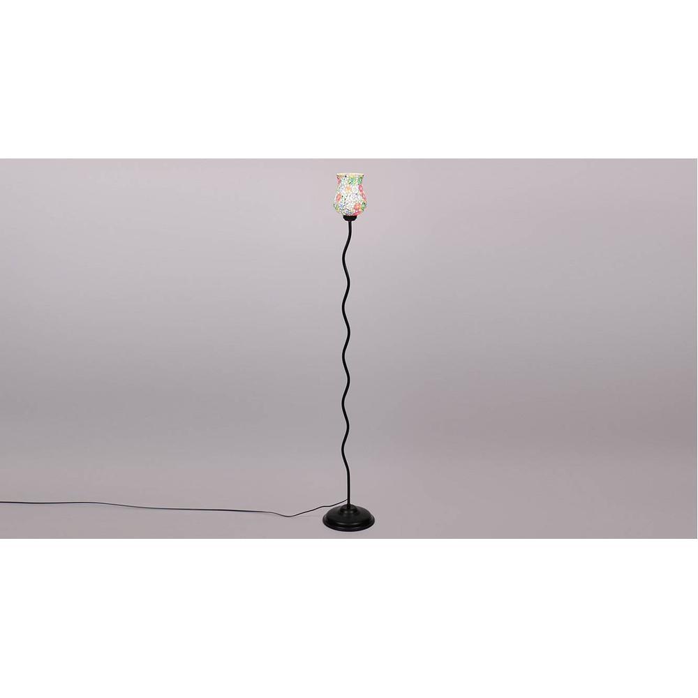 Ellery Black Glass Shade Floor Lamp