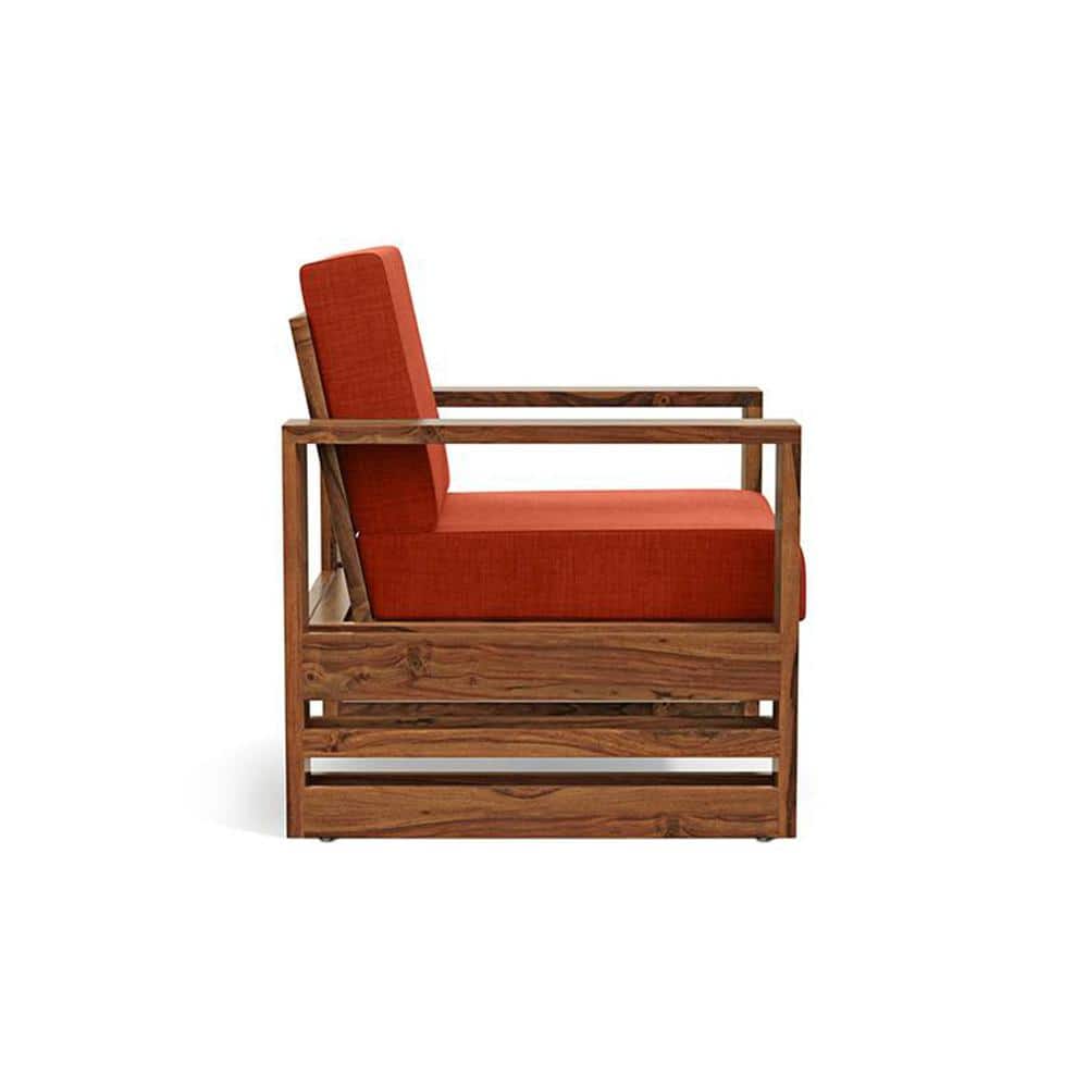 Parson 1 Seater Wooden Sofa In Teak Finish (Lava)