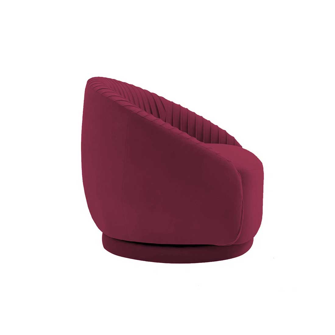 Lorna Swivel Solid Wood Round Chair in Maroon Colour