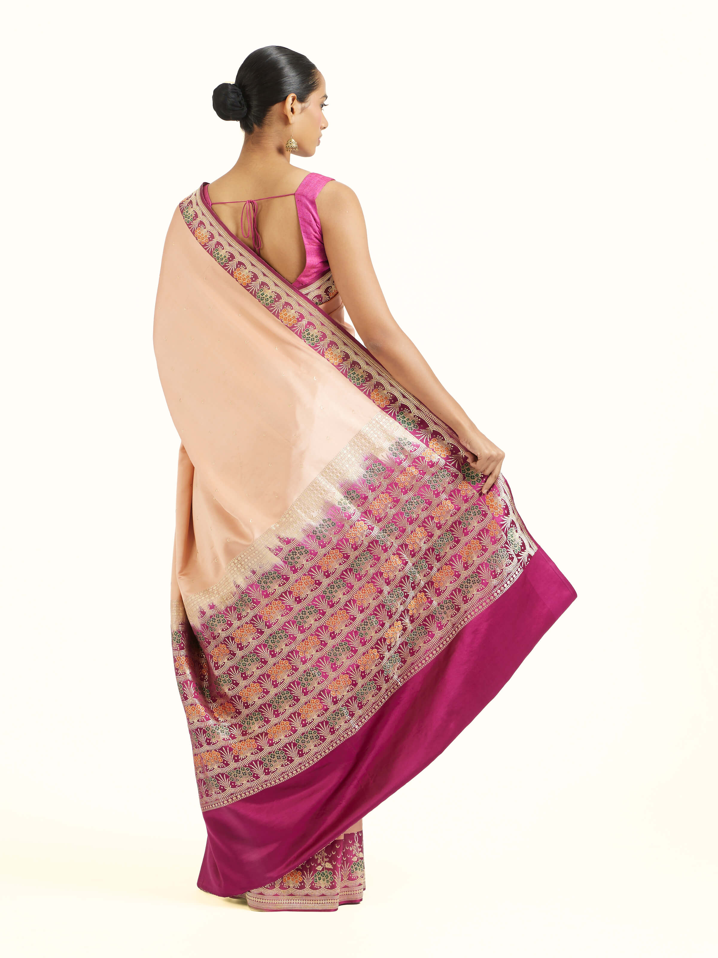 White Silk Banarasi Saree