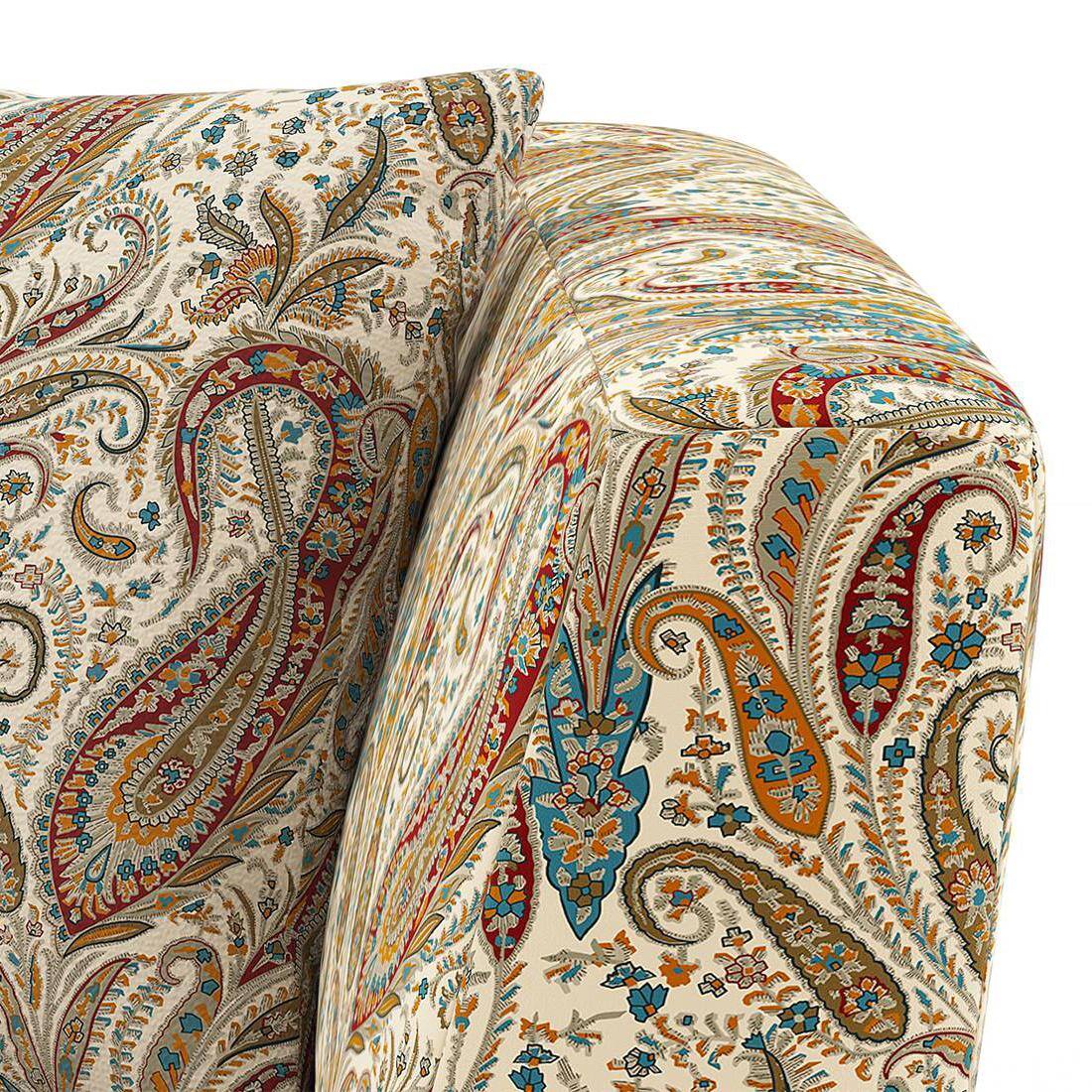 Janet 2 Seater Fabric Loveseat In Amru Paiseley Colour