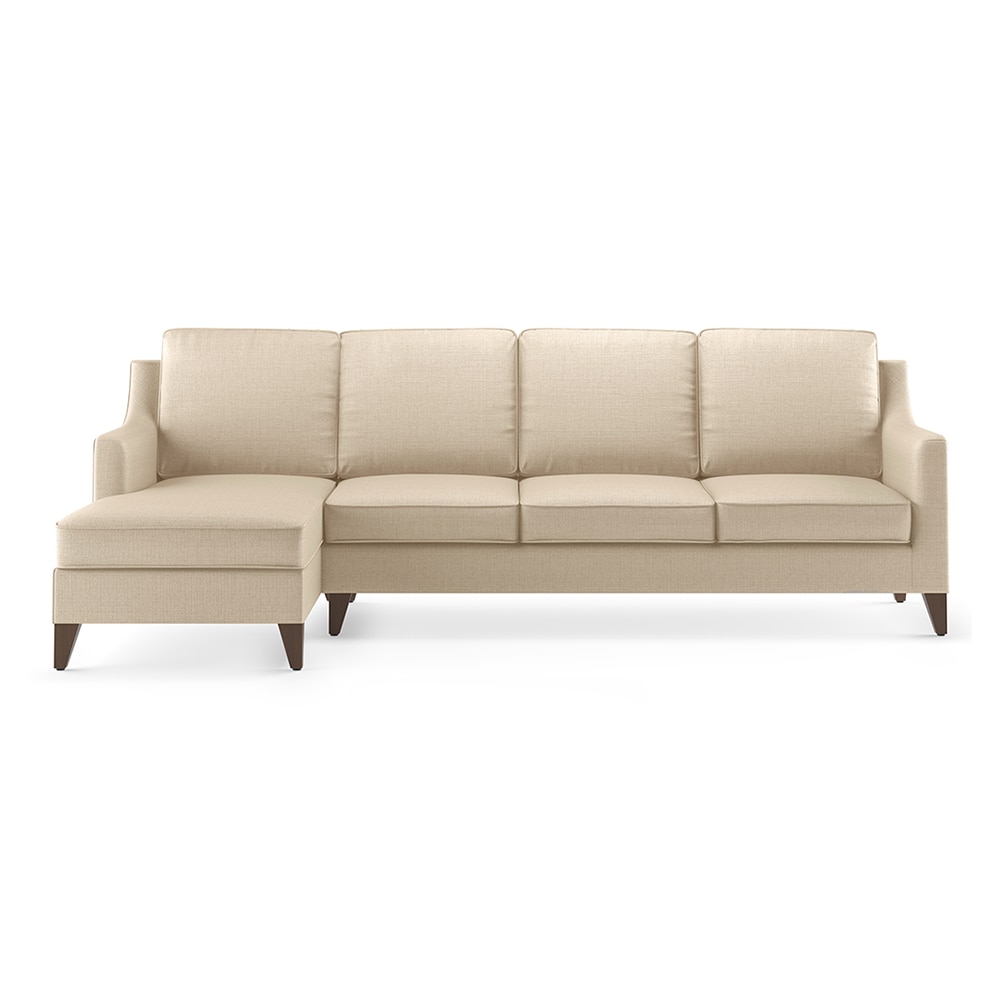 Abbey Sectional Sofa (Colour : Pearl, Cushion : Soft, Seater : Left Aligned 3 Seater + Left Aligned Chaise) - Urban Ladder