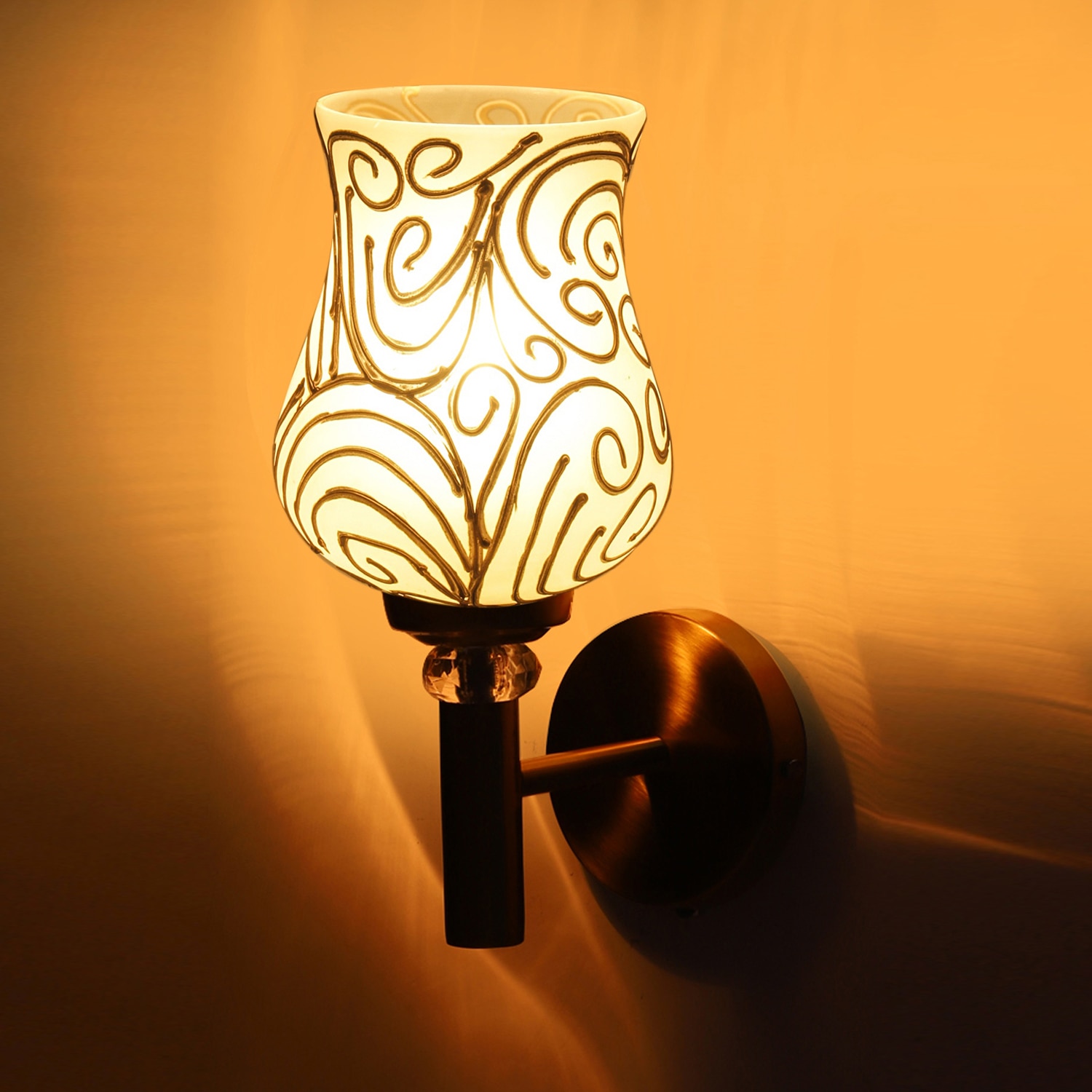 Devansh Metal Electric Wall Light in Gold Colour with Multi Shade Count of 1 Light - Devansh