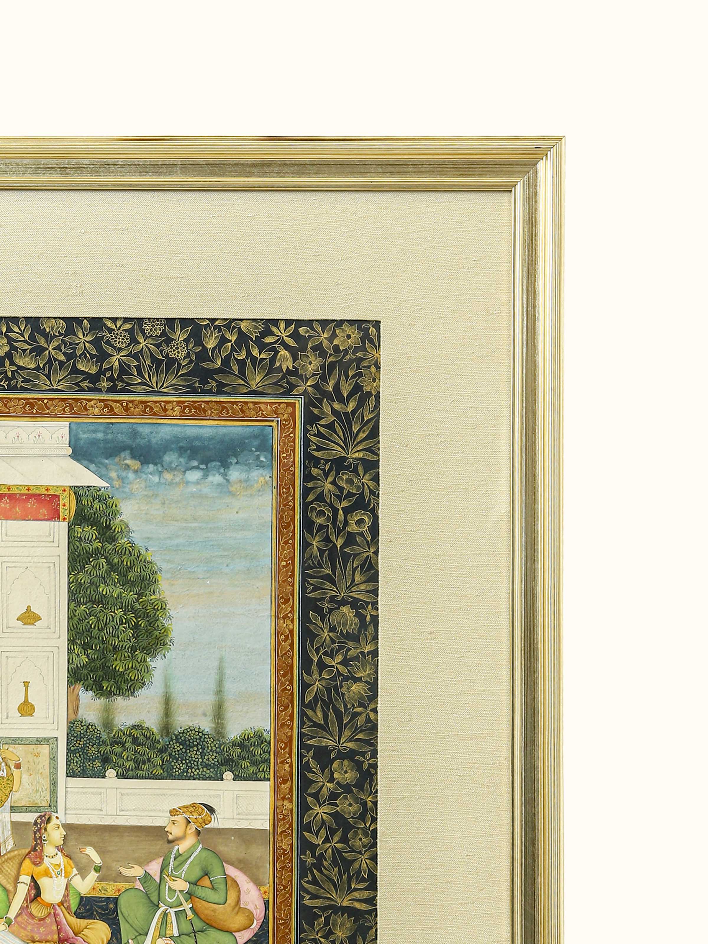 Mughal Love Scene Miniature Painting