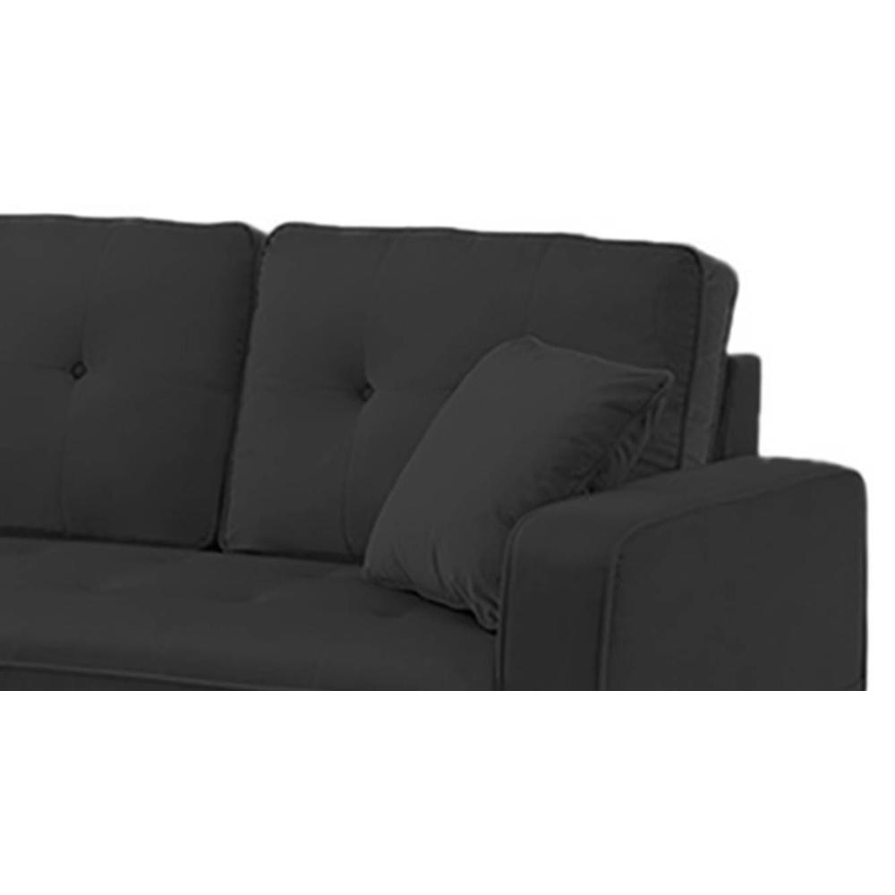 William Solid Wood Sofa cum Bed in Black