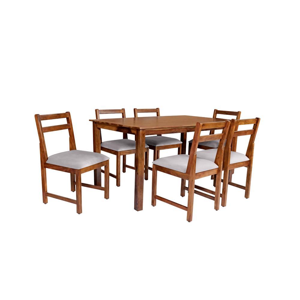 yaira solid wood  6 seater Dining table in  Provincial Teak