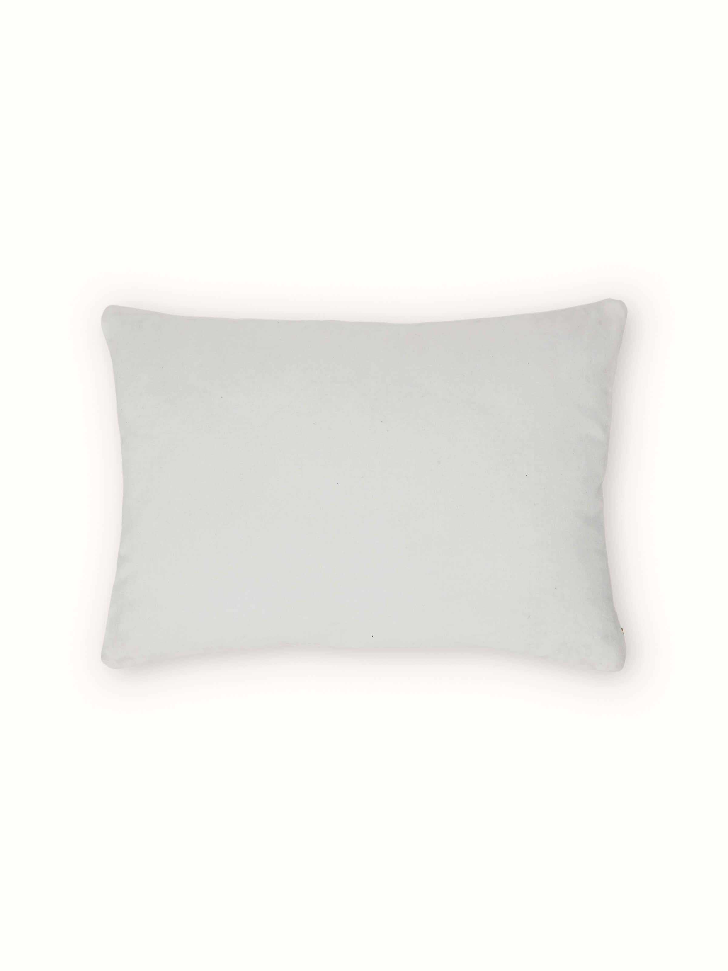 Shivranjini Beige Solid Textured Cotton Razai Embroidery Lumbar Cushion Cover