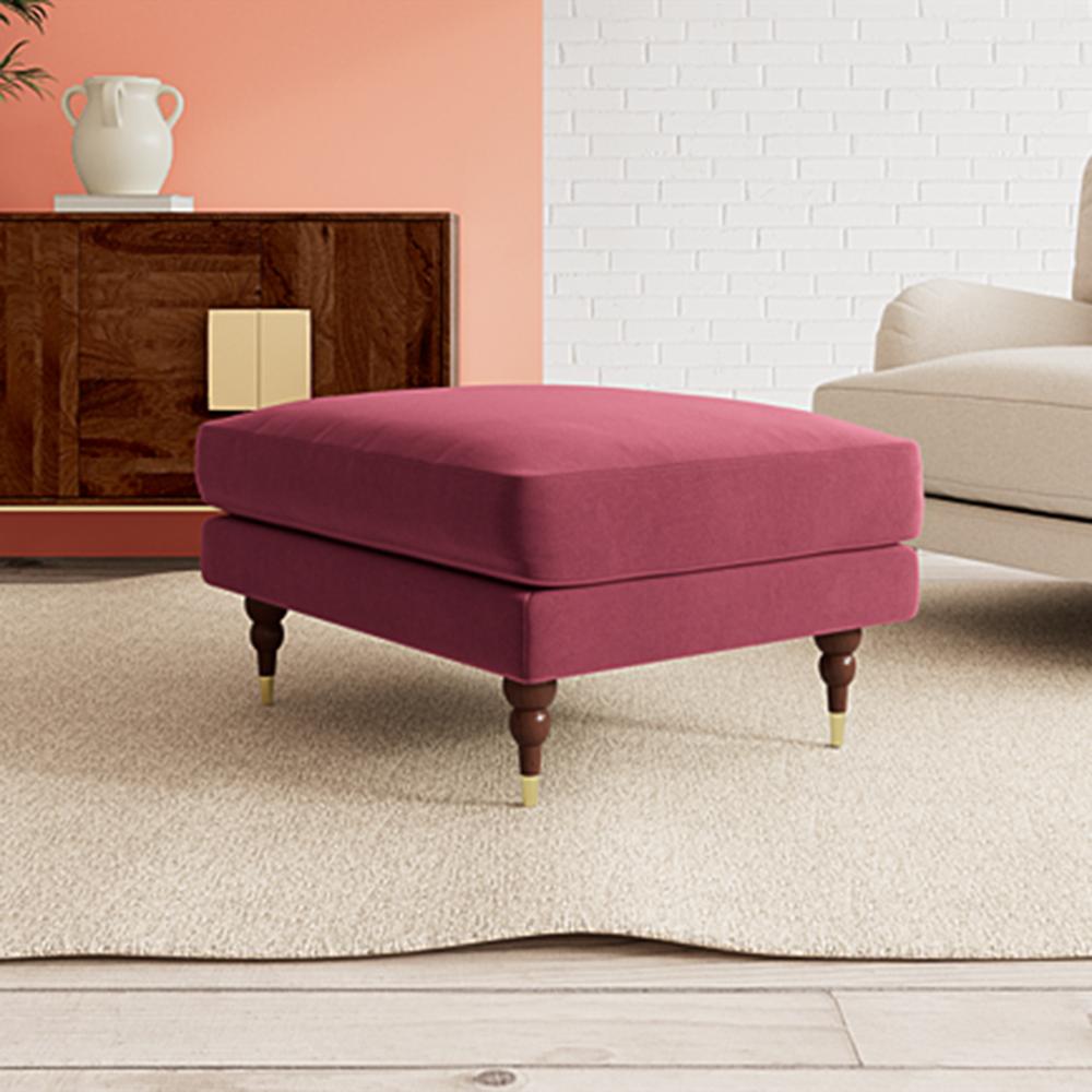 Charlbury Ottoman Color in Maroon - Home Lifestylez