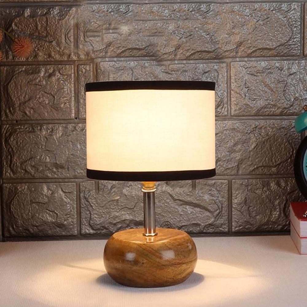 Alina Multicolor cotton & solid wood table lamp