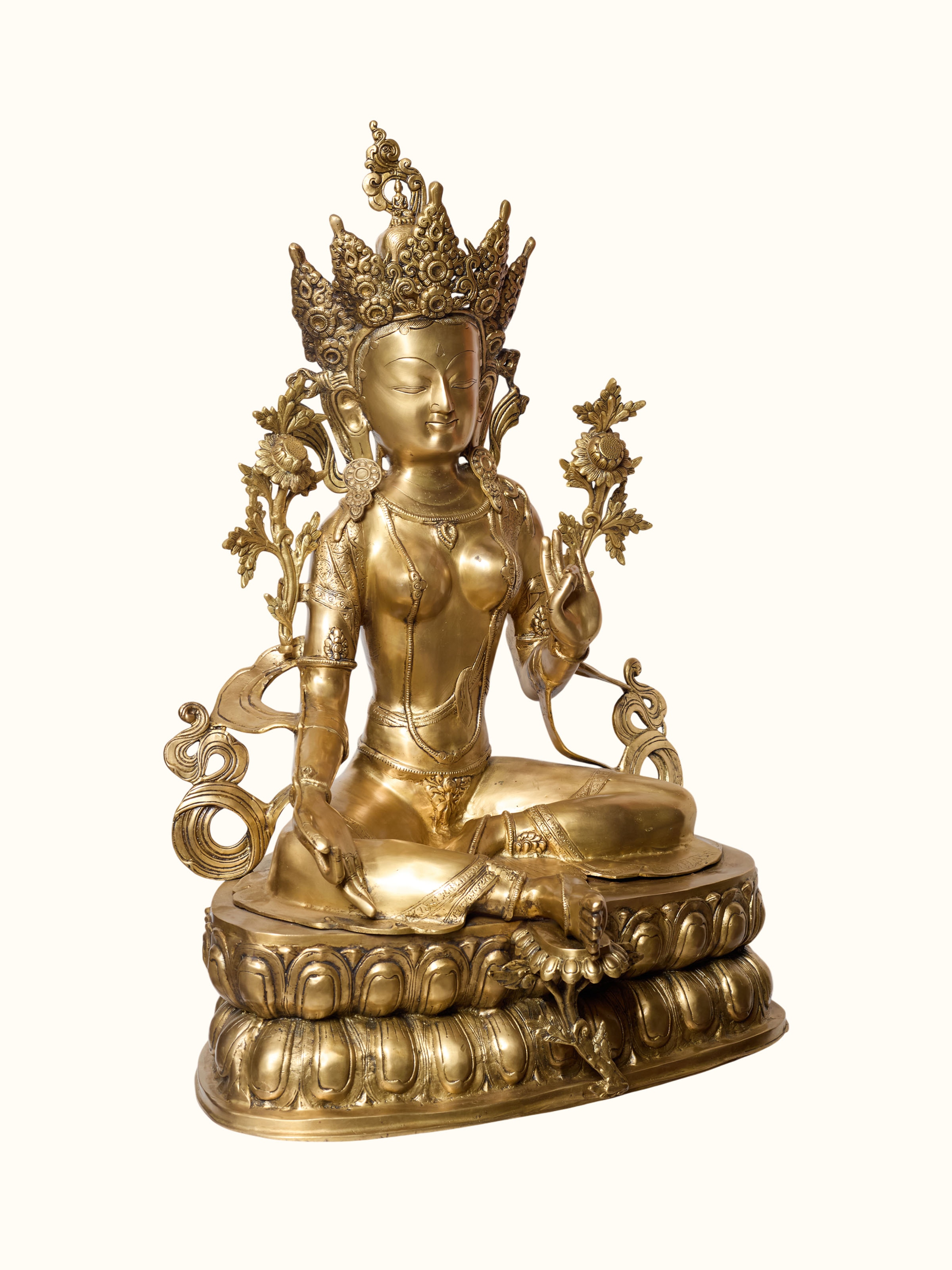 Brass Green Tara Sitting Idol