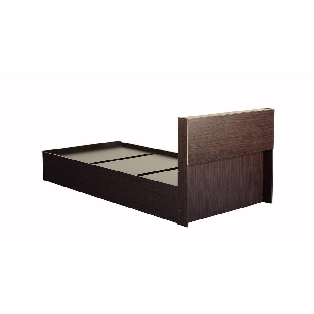 Takeo Engineered Wood Single Bed In Walnut Finish