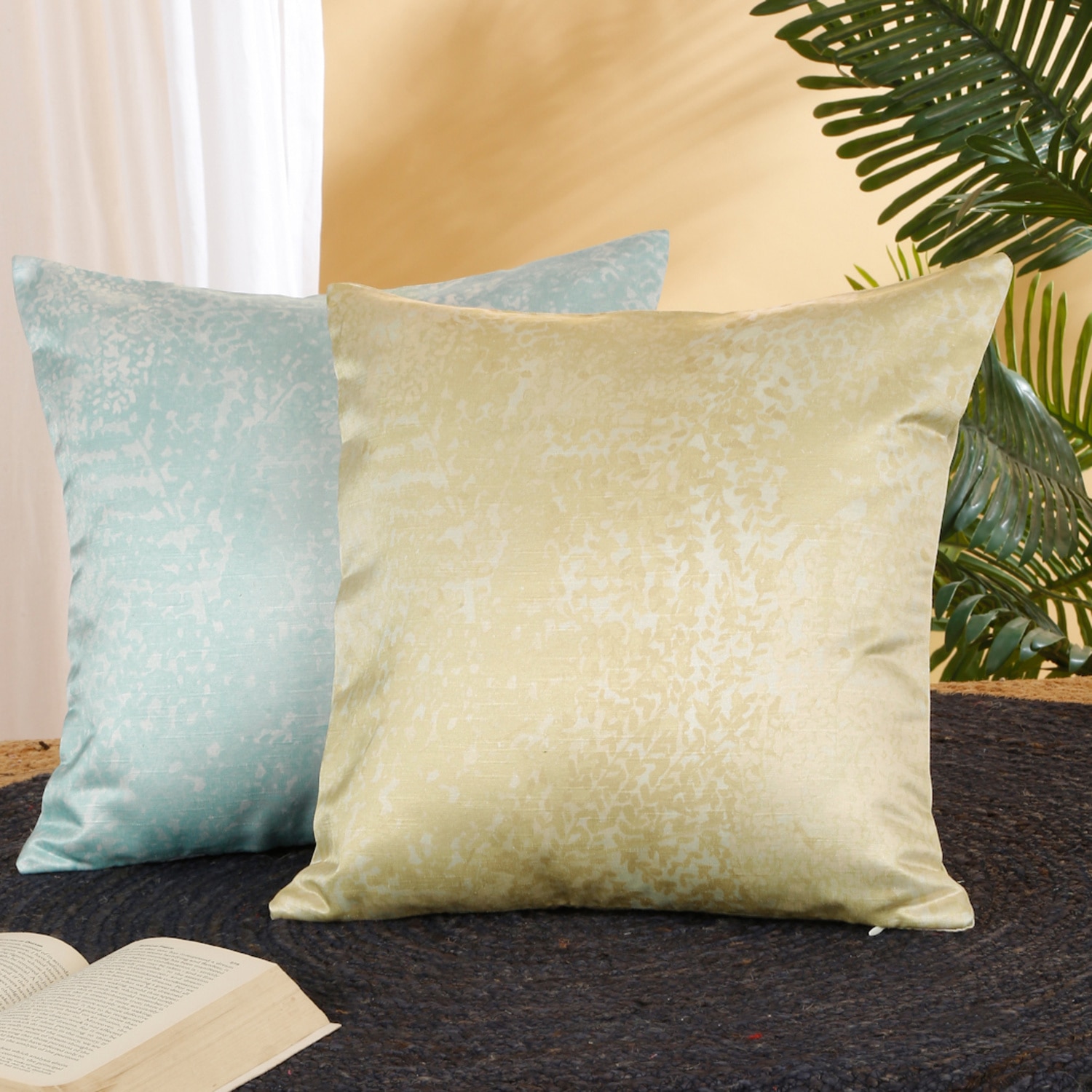 Set Of 2 Abstract Square Cushion Covers