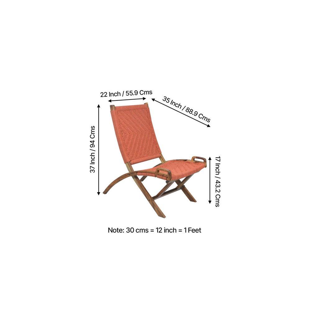 Natwest Sheesham Wood Relaxing Maachi Chair in Orange Canning