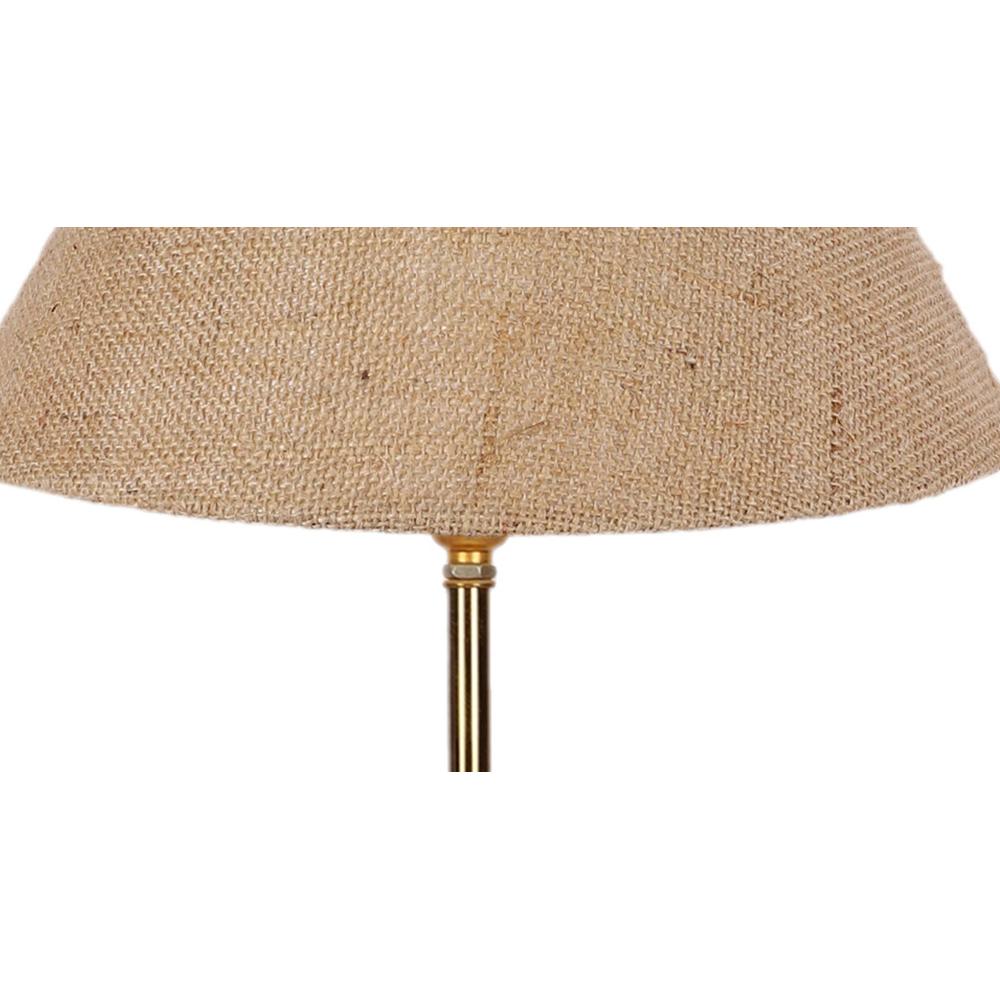 Beige Jute with Metal Gold Table Lamp