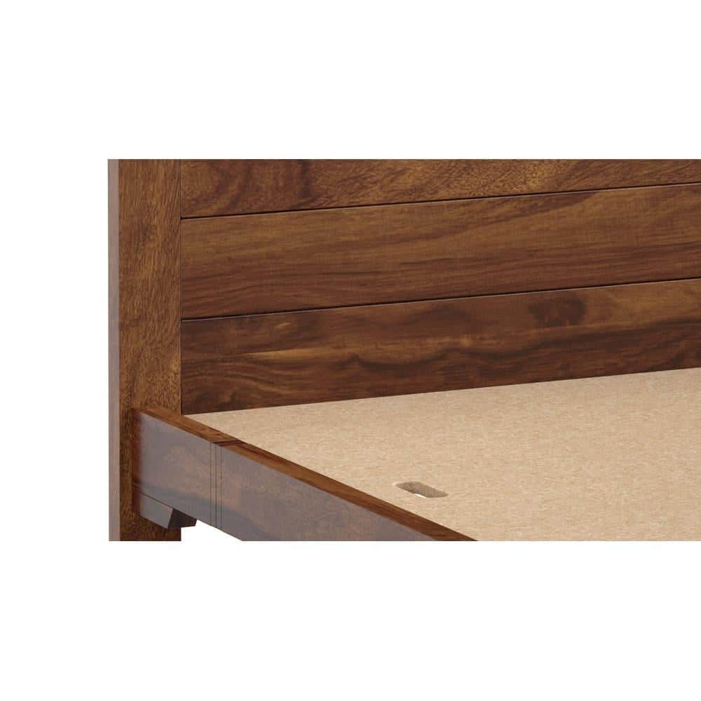 Finn Solid Wood King Size Non Storage Bed In Provincial Teak Finish